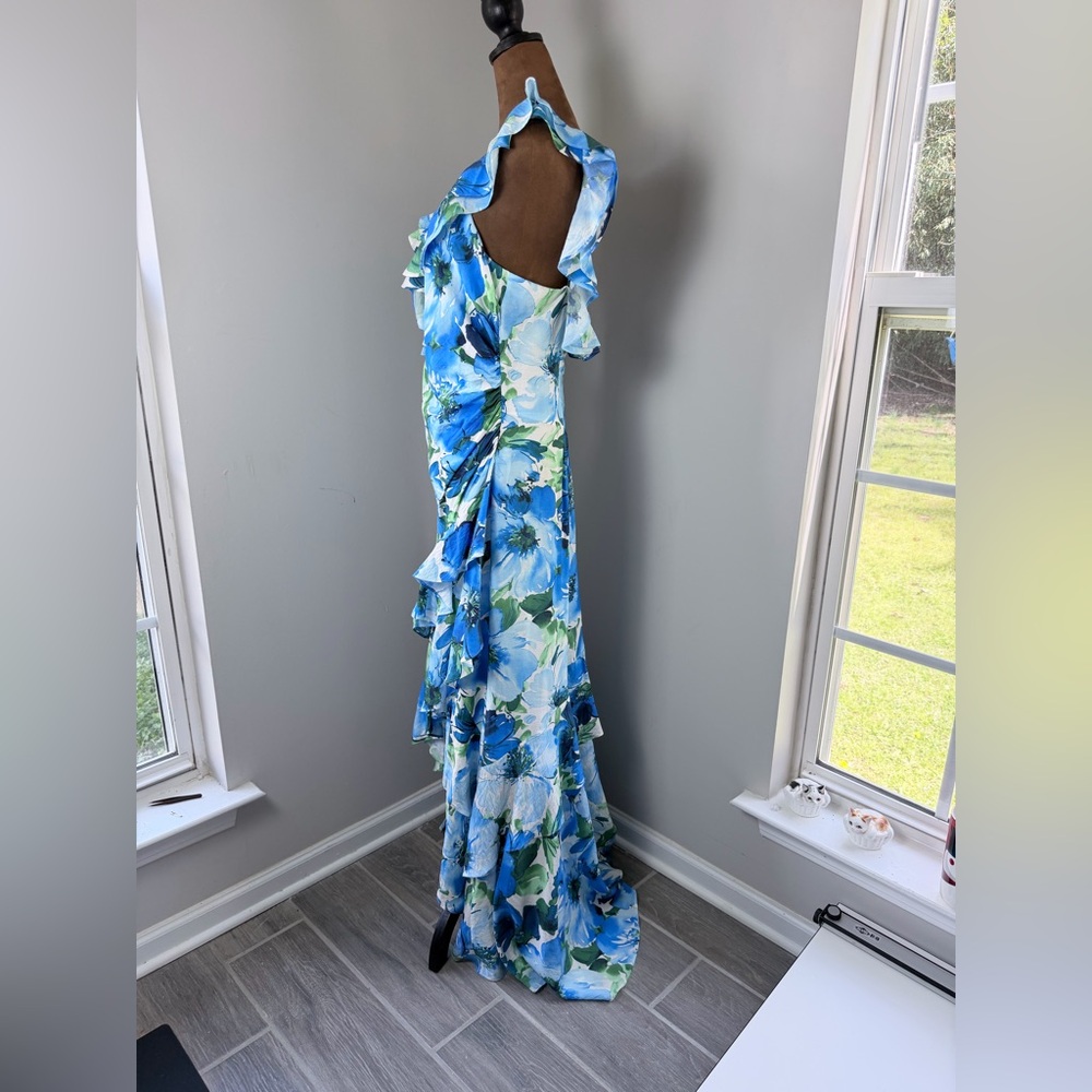 NWT Alex Marie Blue Floral High Low Dress - Picture 7 of 12